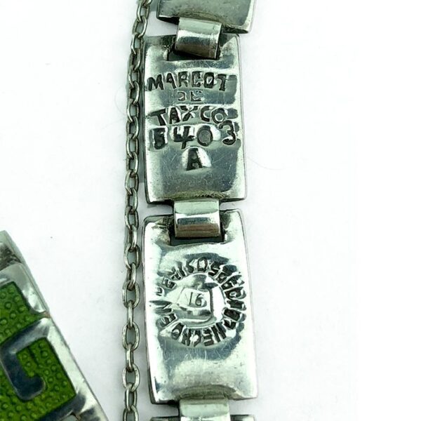 Modernist Margot De Taxco Mexican Sterling Enamel Bracelet
