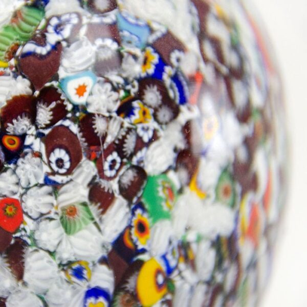 Additional Closeup View of Vintage Gentile Art Glass Paperweight Millefiori