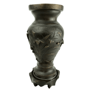 Cover Photo of Meiji Antique Japanese Bronze Vase Signed Yoshida Zo