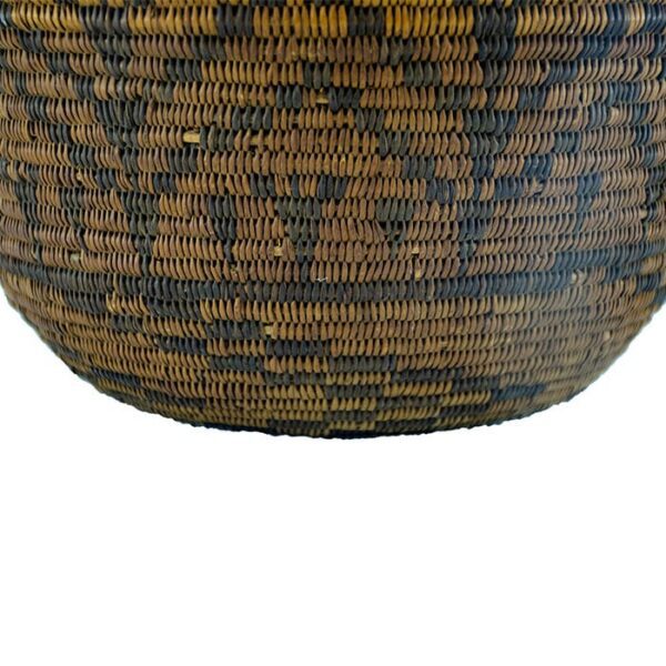 Side view of the base of Antique Apache Olla Basket