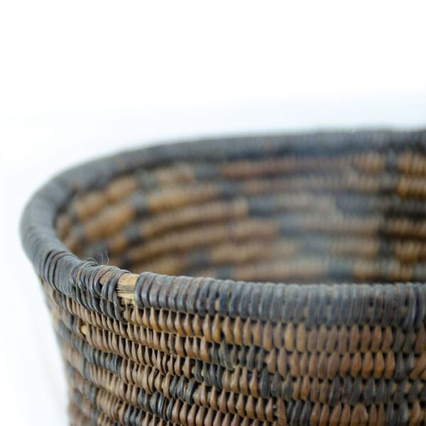 Closeup of rim on Antique Apache Olla Basket