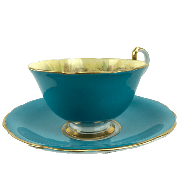 Aynsley England Orchard Fruits Tea Cup & Saucer Signed