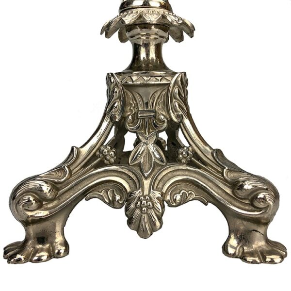 Antique Baroque European Silvered Alter Crucifix