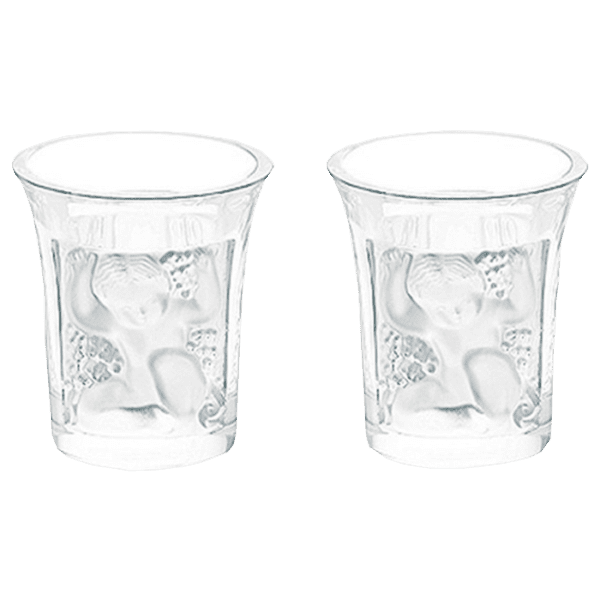 Set of 2 Lalique Enfants Liquor Shot Glasses