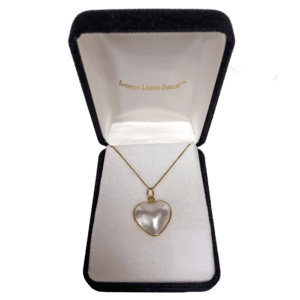 14K Yellow Gold Mabe Pearl Heart Necklace