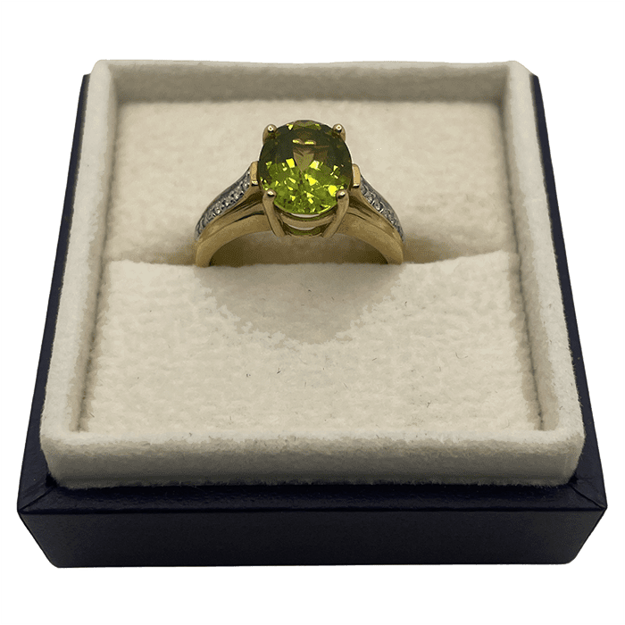 Sterling Silver with 14k Oval Peridot Ring Sterling Silver with 14k Oval Peridot Ring
