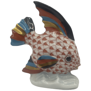Herend of Hungary Porcelain Fishnet Angel Fish Miniature Figurine