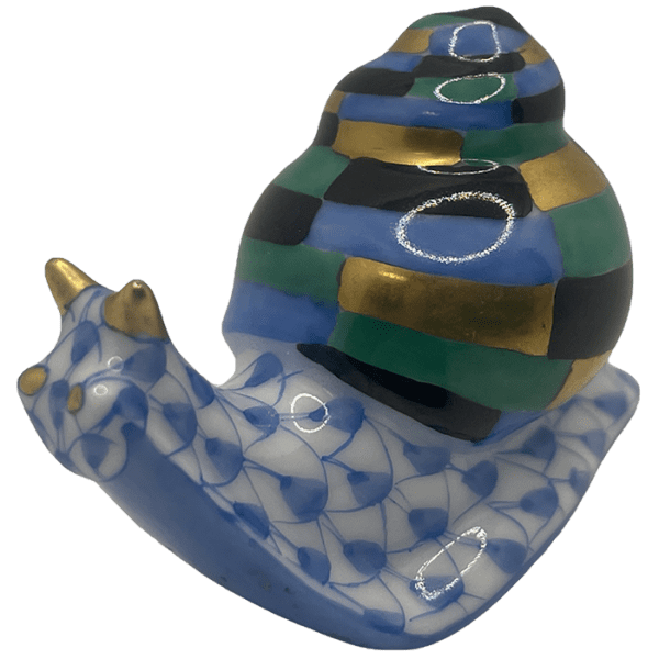 Herend of Hungary Fishnet Porcelain Snail Miniature Figurine