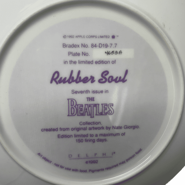 The Beatles "Rubber Soul" Collectors Plate by Delphi