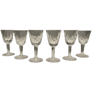 Waterford Lismore Set of Six 3 ½" Cut Crystal Cordial Glasses