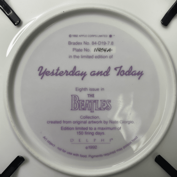 The Beatles "Yesterday and Today" Collectors Plate by Delphi