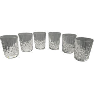 Waterford Lismore Set of Six 3½" Cut Crystal Flat Tumbler Glasses