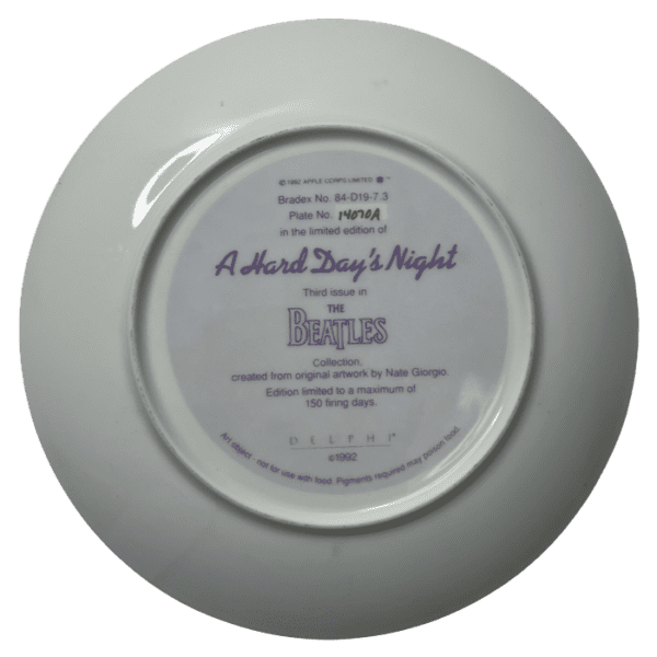 The Beatles "A Hard Day's Night" Collectors Plate by Delphi