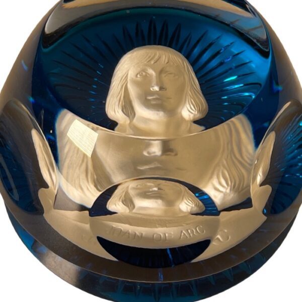 Franklin Mint and Baccarat 1976 Sulfide Joan of Arc Paperweight