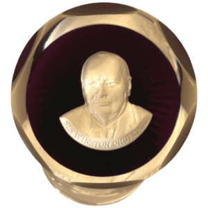 Franklin Mint and Baccarat 1977 Sulfide Winston Churchill Paperweight