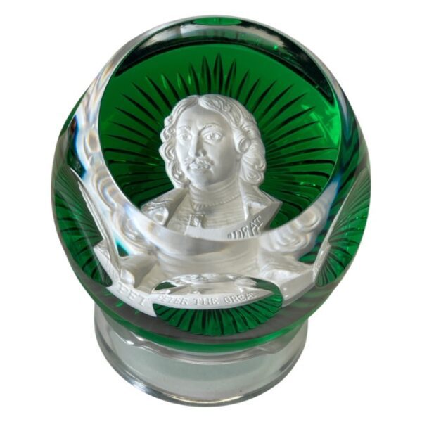 Franklin Mint and Baccarat 1977 Sulfide Peter the Great Paperweight