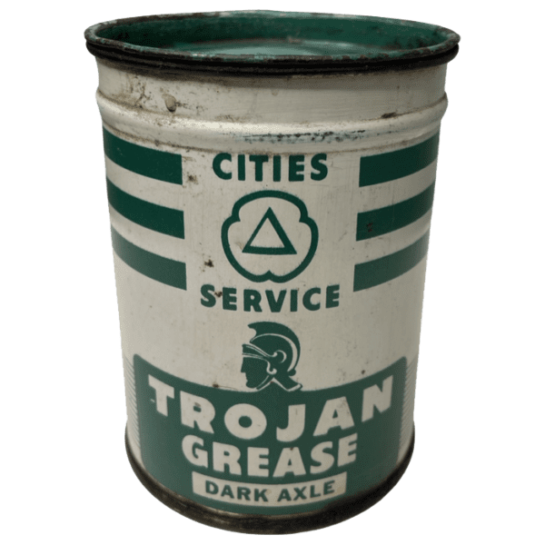 40s/50s Cities Service Products Trojan Grease Dark Axel Full Can