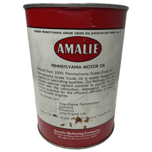 1950s Amalie of Pennsylvania One Quart Motor Oil Can Unopened