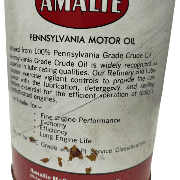 1950s Amalie of Pennsylvania One Quart Motor Oil Can Unopened