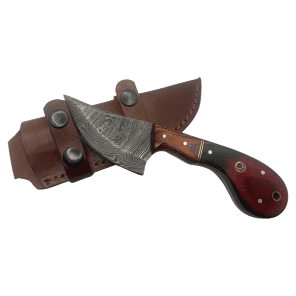 Handmade Tri-Tone Pakka Wood Damascus Steel Fixed Blade Knife