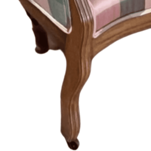 Victorian Style Walnut and Pastel Plaid Diminutive Sofa
