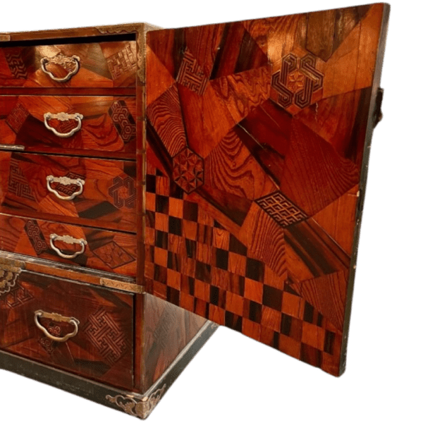 Antique Lacquered Japanese Campaign Form Chest