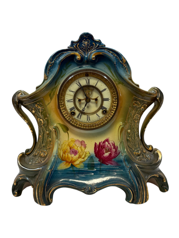 Royal Bonn & Ansonia "La Layon" Mantel Clock - Circa 1881