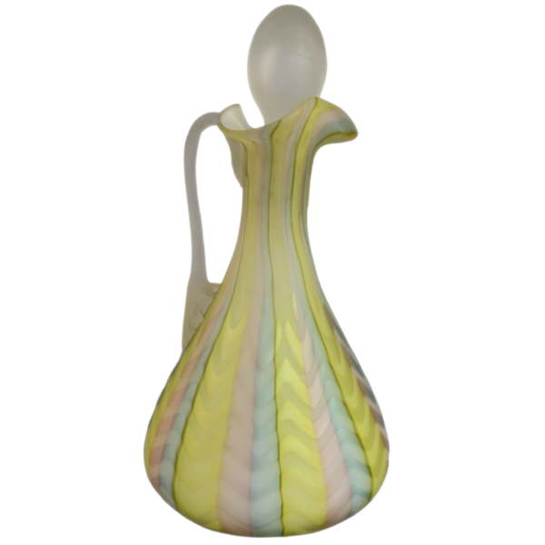 Cased Glass Pastel Rainbow Cruet