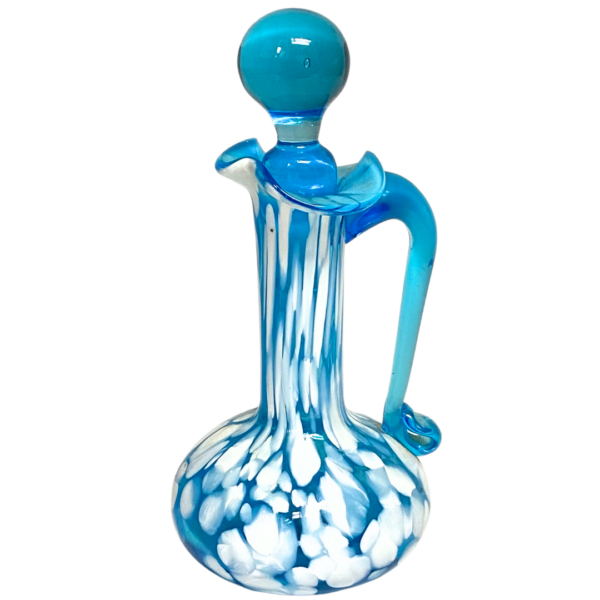 Rainbow Art Glass Blue & White 'Splatter' Cruet