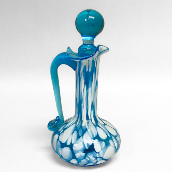 Rainbow Art Glass Blue & White 'Splatter' Cruet - Image 4