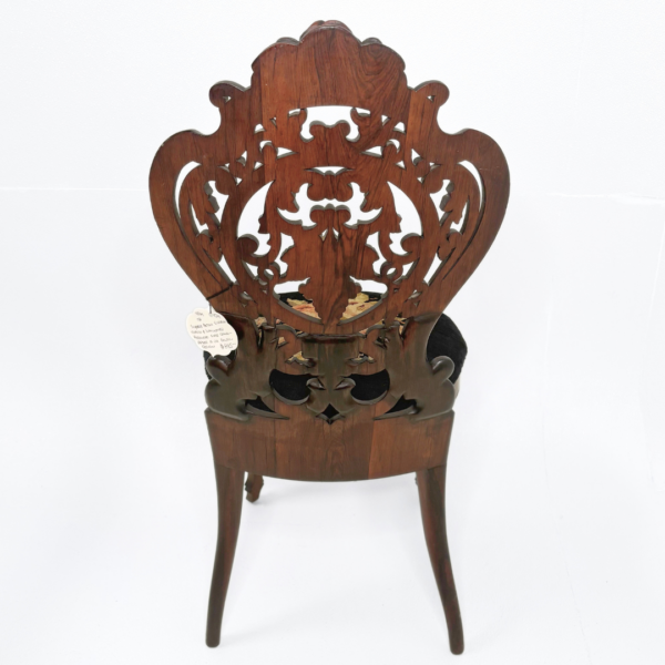 Antique Victorian Carved Rosewood Side Chair - Image 3