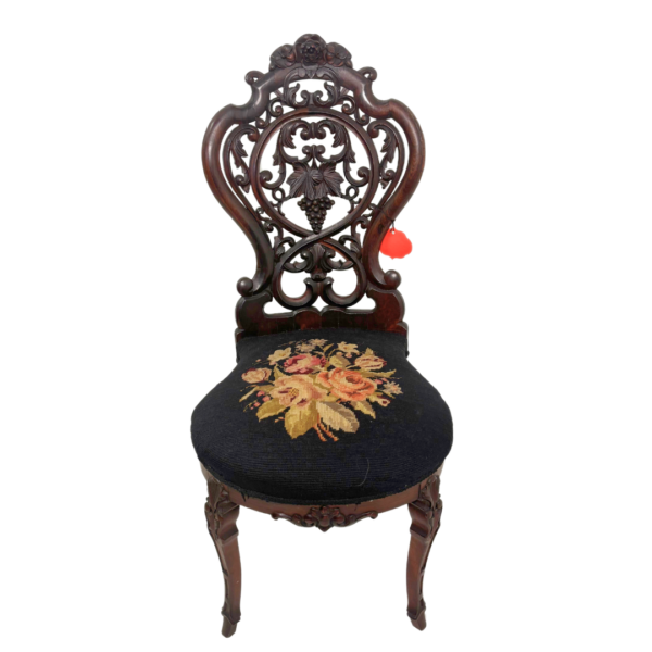 Antique Victorian Carved Rosewood Side Chair