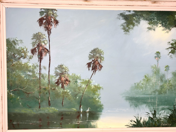 FLORIDA HIGHWAYMEN Harold Newton Inlet Scene, Oil on Masonite (SIGNED) - Image 4