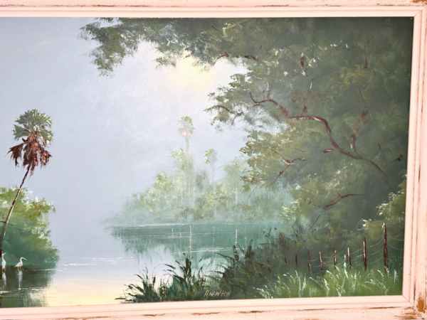 FLORIDA HIGHWAYMEN Harold Newton Inlet Scene, Oil on Masonite (SIGNED) - Image 5