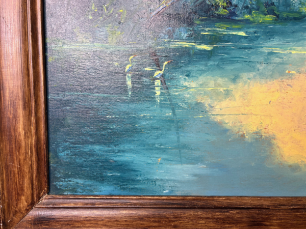 FLORIDA HIGHWAYMEN Roy McLendon Inlet Scene, Oil on Upson Board (SIGNED) - Image 5