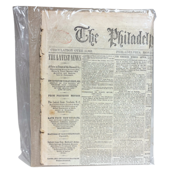 Antique Newspaper: The Philadelphia Inquirer — June 23, 1862