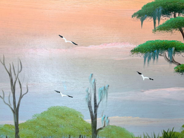 FLORIDA HIGHWAYMEN Al Black Cypress Swamp Scene, Oil on Upson Board (SIGNED) - Image 4