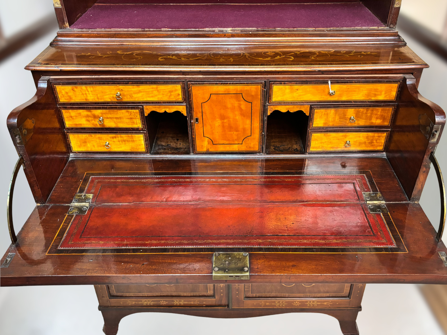 Early 1900s Federal Mahogany & Silkwood Secretary - Image 5
