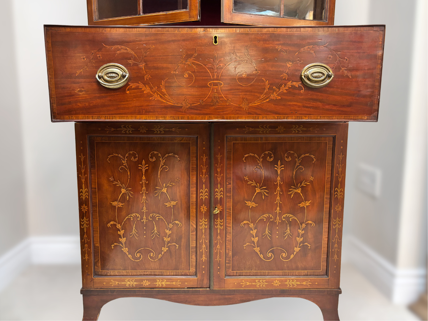 Early 1900s Federal Mahogany & Silkwood Secretary - Image 6