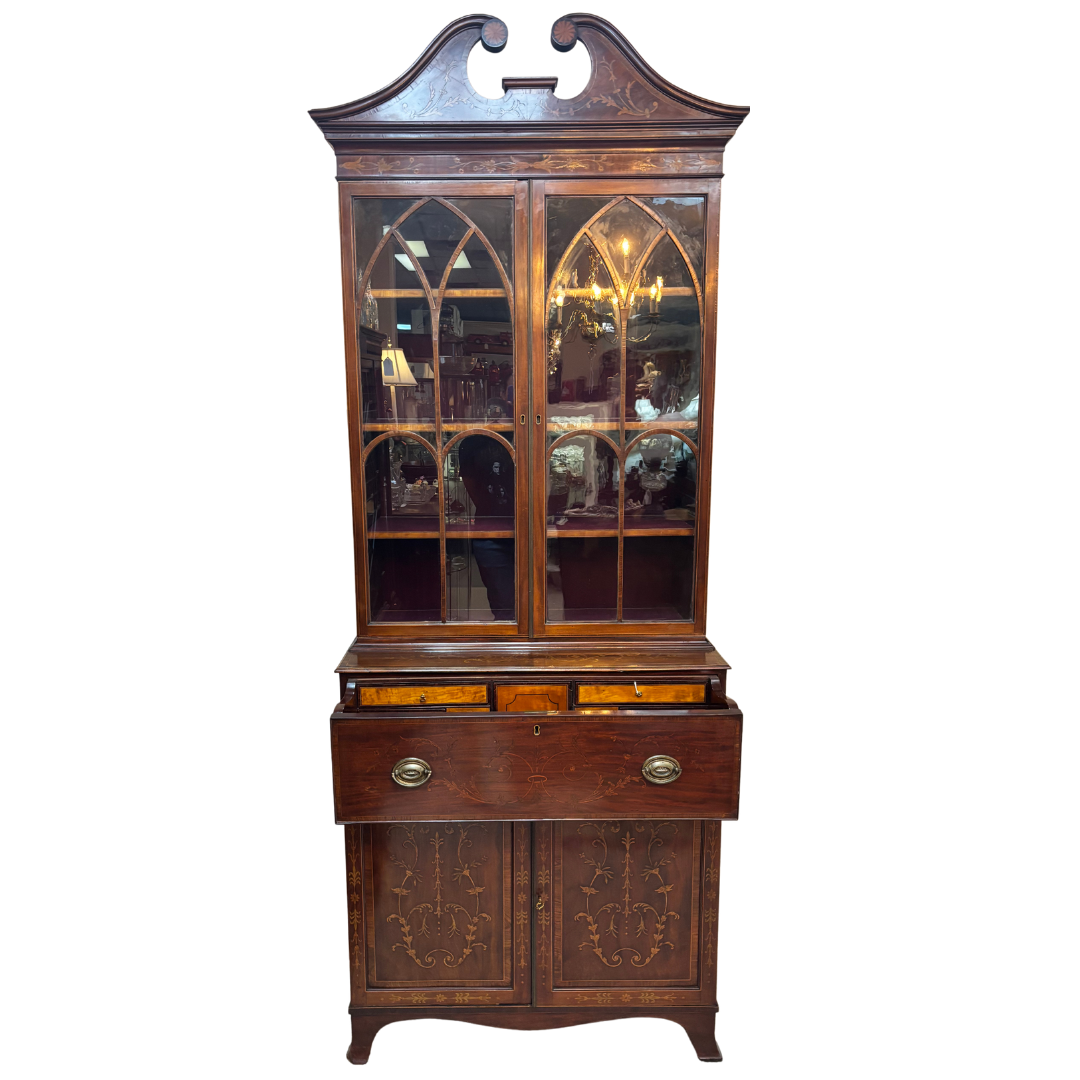 Early 1900s Federal Mahogany & Silkwood Secretary