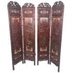 Hand-carved Rosewood Palace Screen, Mother of Pearl Inlay