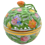 Herend Hungary Porcelain Colorful Reticulated Box with Strawberry Finial (6213/C/BT)