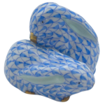 Herend Blue Fishnet Pair of Rabbits Figurine