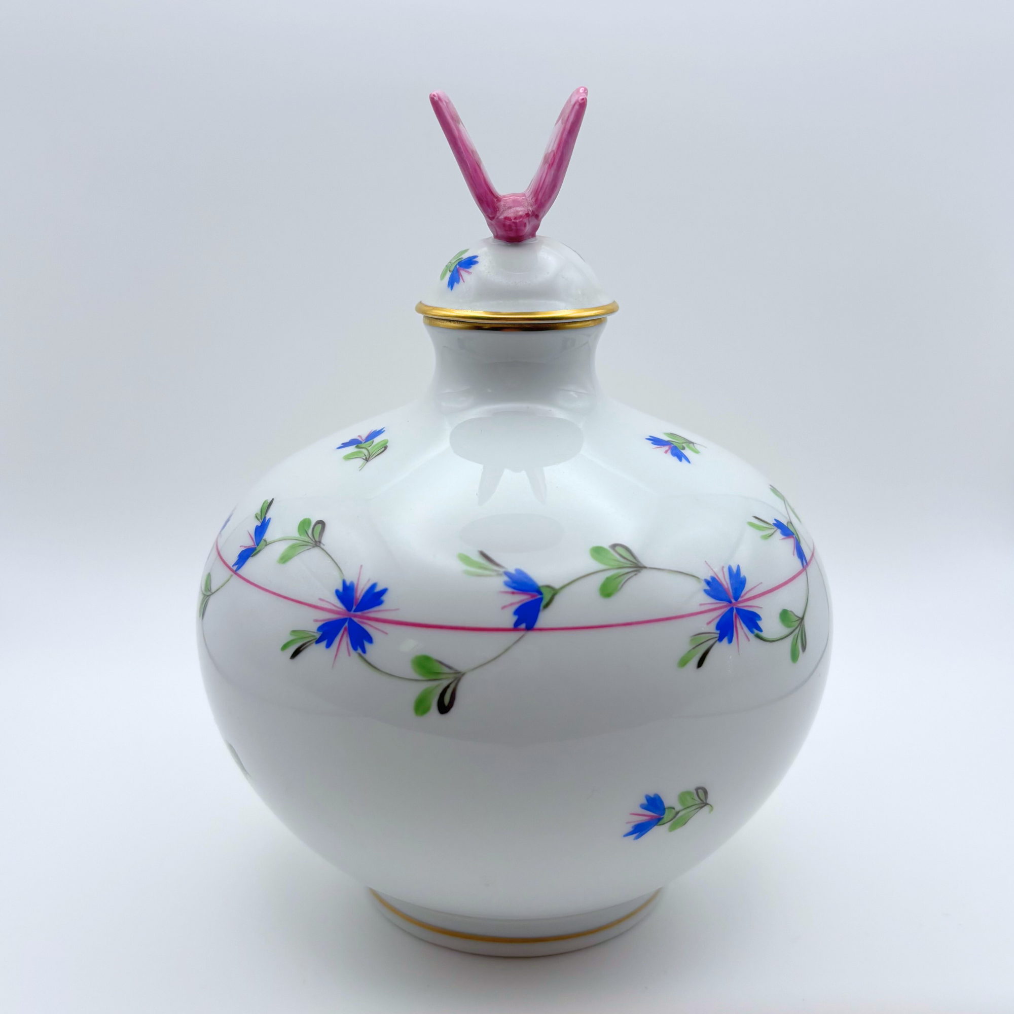 Herend Hungary Blue Garland (PBG) Perfume Bottle with Butterfly Dabber - Image 5