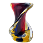 Murano Sommerso Sculptural Art Glass Vase by Luigi Onesto for Oggetti