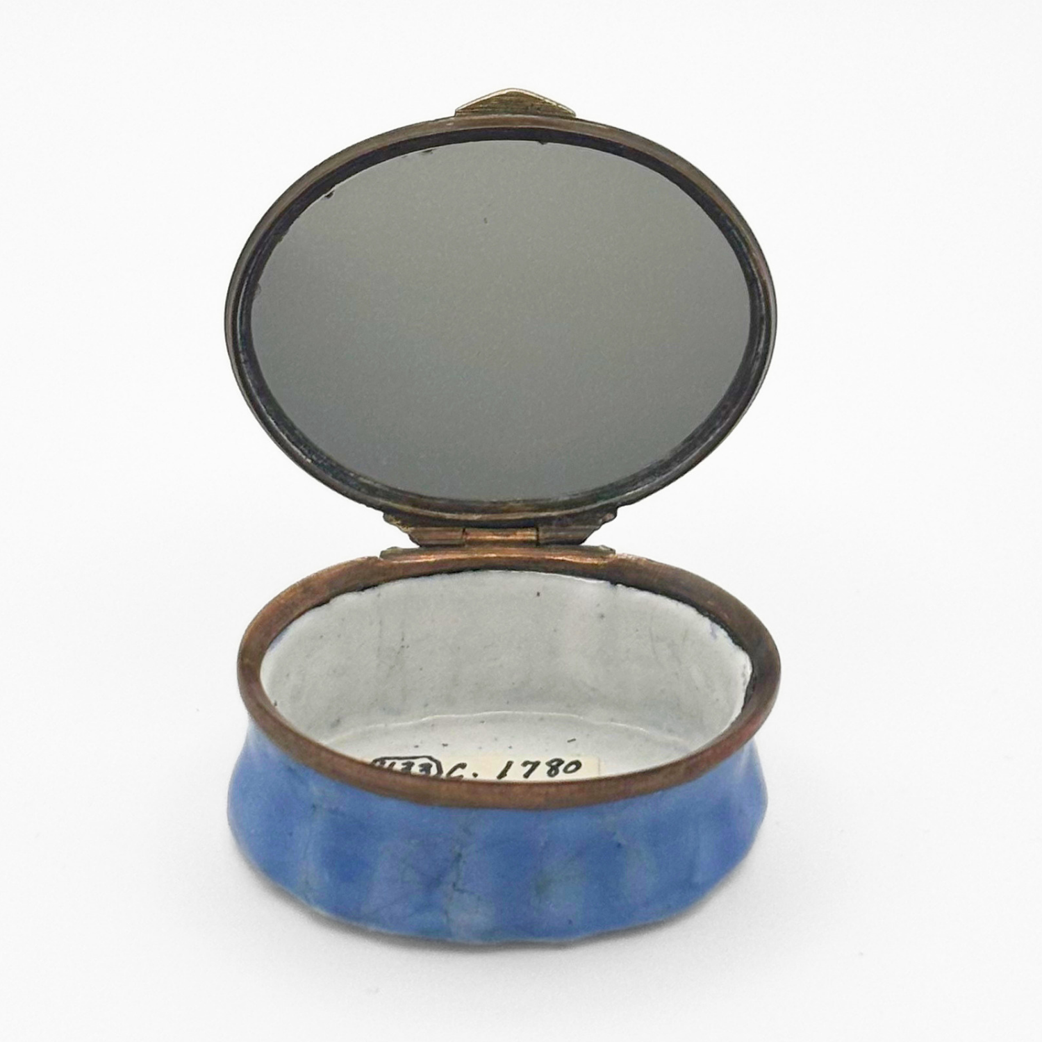 Antique Georgian Bilston Enamel Patchbox c. 1780 Deer Hound Hunting Scene - Image 3