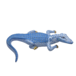 RARE: Herend Hungary Porcelain Alligator Figurine - VHB Pattern with 24-karat Gold Accents