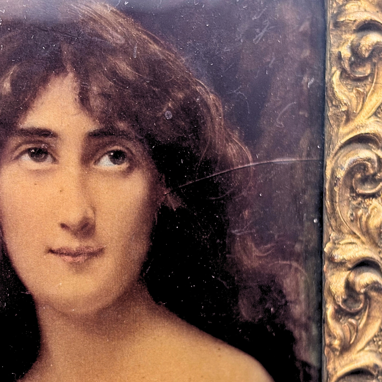 Antique Angelo Asti Portrait Print, “Juliet” - Convex Glass, Copyright 1900 - Image 6