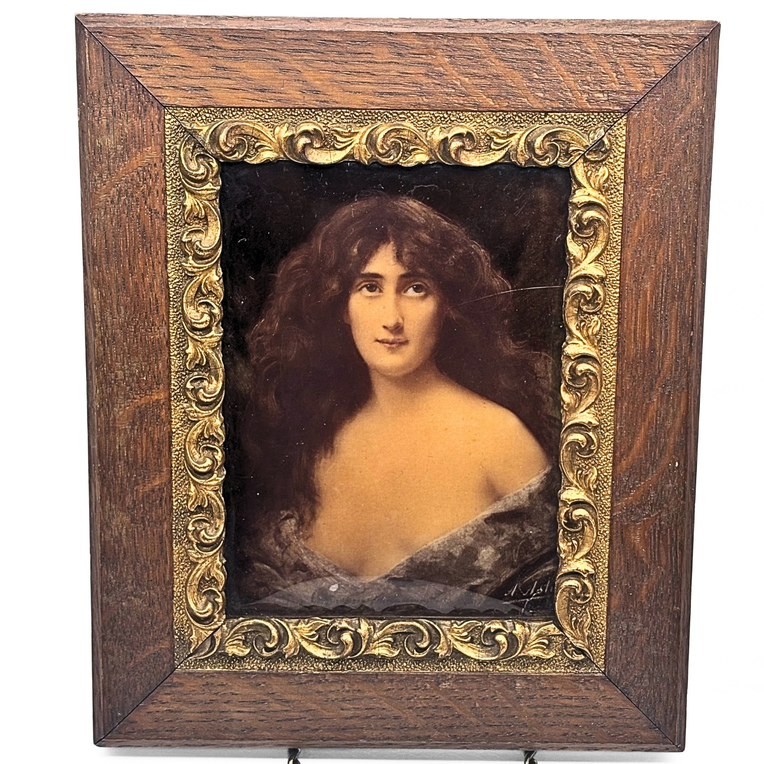 Antique Angelo Asti Portrait Print, “Juliet” - Convex Glass, Copyright 1900 - Image 2